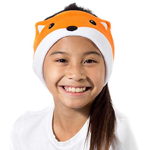 CozyPhones Kids Headphones Volume Limited with Thin Speakers & Super Soft Fleece Headband - Perfect Toddlers & Childrens Earphones for Home, School & Travel - Fox