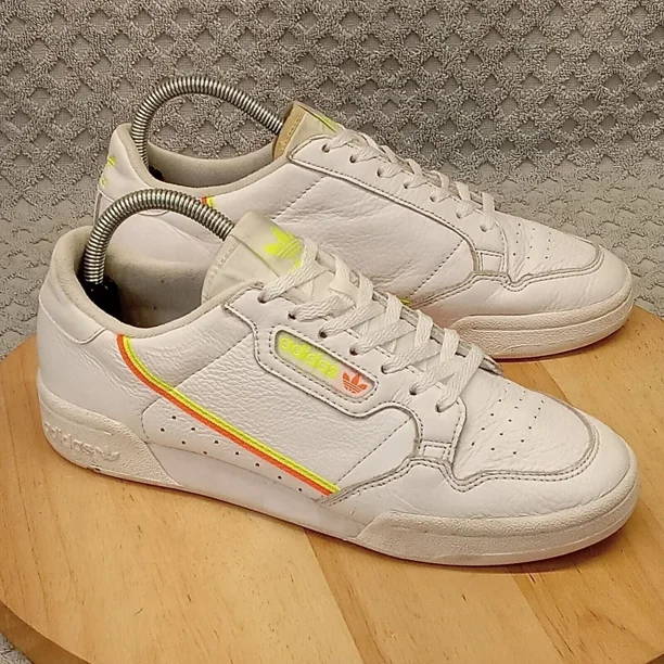 Adi-das Continental Sneakers Mens 7 Leather Upper Low White Running Athletic 2019