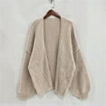 thumbnail image 5 of iOPQO Long Sweater Cardigan Women Open Front Cardigan for Women's Outerwear Casual Cardigans for Women Knit Sweater Knitted Cardigan Womens Cardigan Khaki XL, 5 of 5