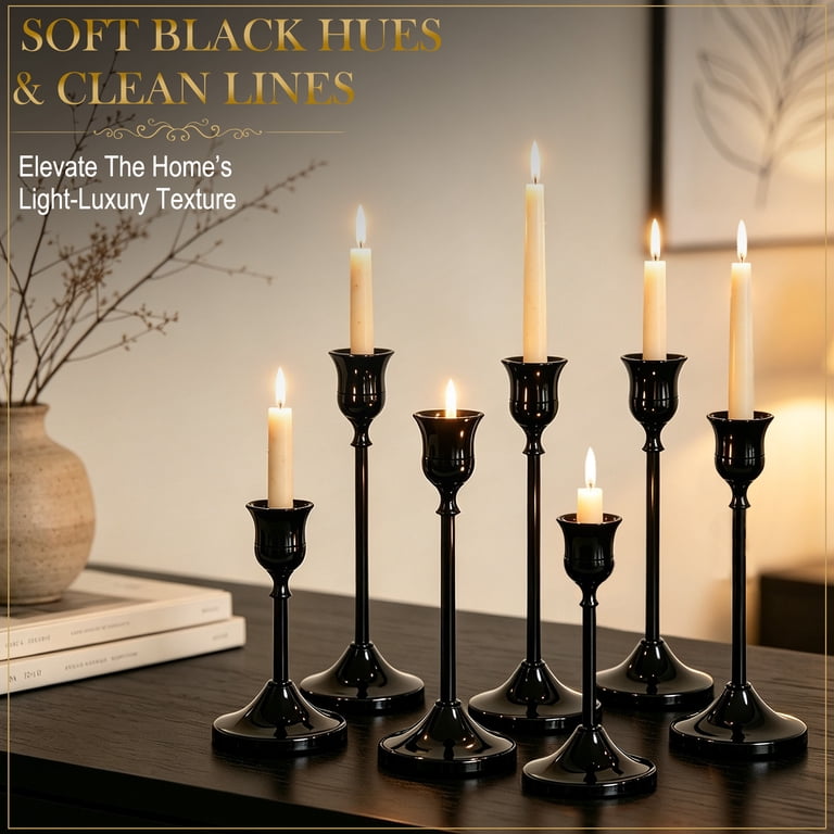 Hidawn Black Metal Taper Candlestick Holders, Set of 9 photo 3