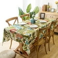 thumbnail image 2 of Tropical Palm Leaves Tablecloth Cotton Thick Table Cloths Summer Spring Dust-Proof Table Cover for Kitchen Dining Picnic (Leaf, 55"x98"), 2 of 5