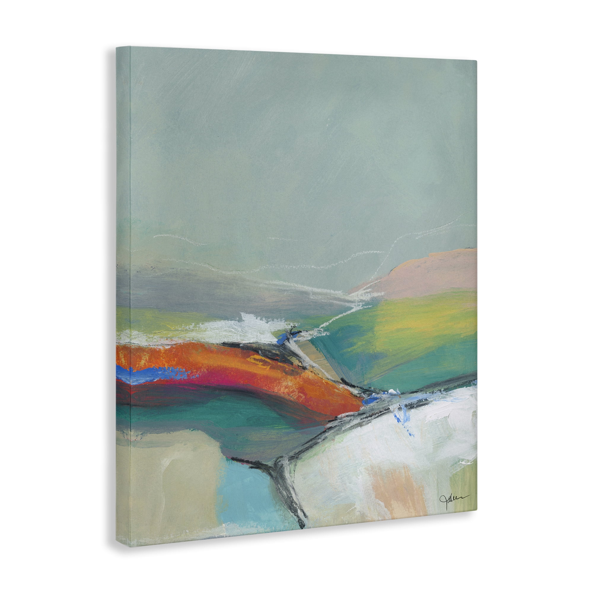 Stupell Industries Abstract Rolling Hills Abstract Painting Gallery Wrapped Canvas Art Print Wall Art, 30 x 40
