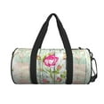 thumbnail image 2 of Easygdp Vintage Wood Background with Floral Travel Bag, Camping, Weekend, Carry On Overnight Duffel Bag with Shoulder Strap, 2 of 8