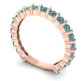 thumbnail image 2 of 1.2 ctw Wedding Band for Women - 18K Rose Gold Blue Moissanite Stackable Eternity Ring, 2 of 6