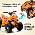 thumbnail image 3 of JIMUPARK 12V Dinosaur Ride on ATV, Four Wheeler Electric Car for Kids, LED Lights, Bluetooth and Microphone Interface, Power Display, Safe Driving, Outdoor Toys for Boys and Girls Ages 1-6,  Yellow, 3 of 9