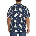 thumbnail image 5 of Xecao offers the Rabbit And Flower for Men's Casual Short-sleeved Shirt, a button-up collared shirt with a pocket, perfect for beach vacations and yacht travel in the XX-Large size., 5 of 7