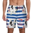 thumbnail image 3 of Uemuo Bulldog Friend Pattern Mens Swim Trunks Quick Dry Board Shorts with Mesh Lining, Stretch Beach Shorts Quick Dry No-Chafing Board Shorts-Large, 3 of 9