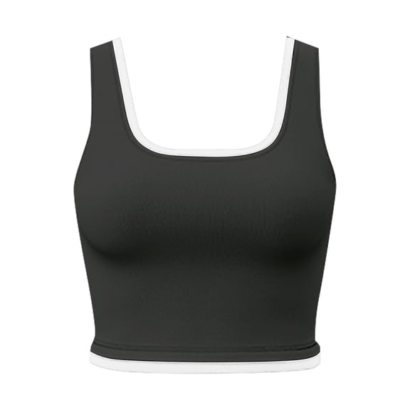 DHFJKG Sports Camisole Women Summer Cropped Tank Top Sports Workout Color Block Sleeveless Shirts Fitted Stretchy Yoga Gym Running Versatile Tops