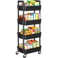 thumbnail image 1 of Carrito de almacenamiento Pipishell, rodante, de 4 niveles, con ruedas bloqueables, negro, 1 of 7