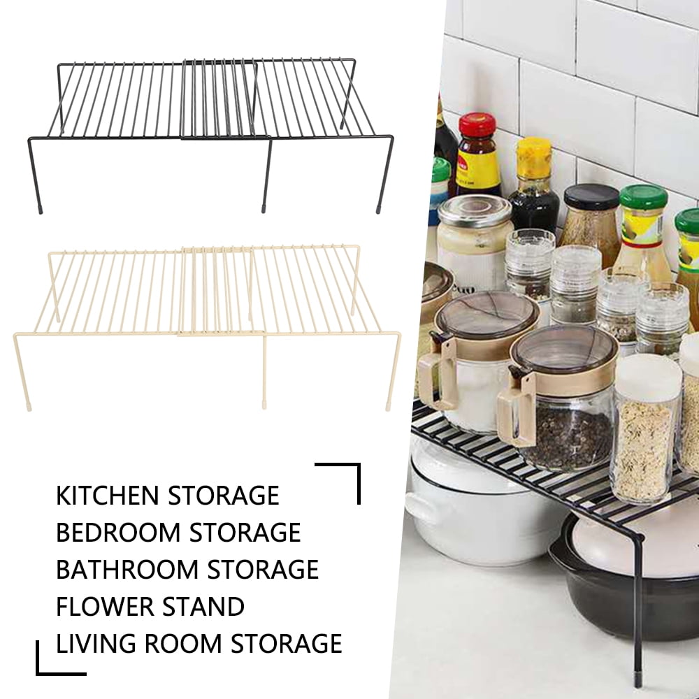 Expandable Storage Shelf- Adjustable Kitchen Cabinet, Pantry Shelves, Under  Sink and Counter Top Organizer by Classic Cuisine (Chrome)