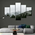 thumbnail image 4 of TISHIRON 5PCS Framed Landscape Theme Canvas Wall Art Set,60"x32" Mountain Fog Forest Natural Scenery Wall Canvas Art Decor, 4 of 7