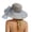 Grey, variant on Straw Bucket Hats for Women Summer Wide Brim Beach Sun Hat Fisherman Hat with Bow Tie