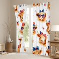 thumbnail image 3 of Manfei Cute Highland Cow Kitchen Curtains,American Flag Bowtie Black Out Curtains Pack of 2 (42x63 Each),Brown, 3 of 7