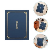 MUSEYA 2PCS Certificate Holder Kit Paper Dark Blue Sleek Design for Important Documents and Organizations