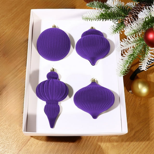 Cottons Christmas Balls 4-piece Set Christmas Tree Small Pendant Christmas Ambiance Festival Decoration Room Decoration