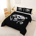 thumbnail image 2 of Homewish Goth Sugar Skull Full Size Comforter Sets,Romantic Rose Floral Bedding Comforter Set,Halloween Duvet,Black Reversible,3pcs,1 Comforter and 2 Pillowcases, 2 of 7