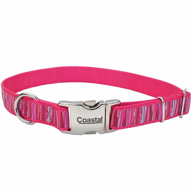 Collar para perro con cinta costera y rayas de flamencos rosas ajustables