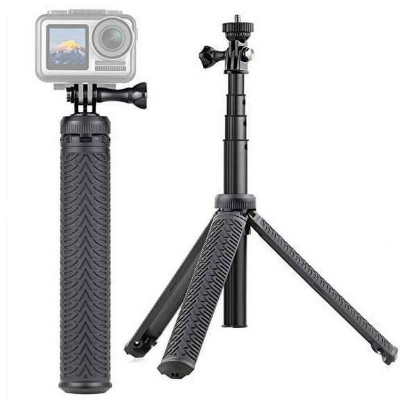 SOONSUN 3-in-1 Aluminum Telescoping Selfie Stick Waterproof Monopod Pole Handheld Grip with Tripod Stand for GoPro Hero 10 9 8 7 6 5 4 3 2, Fusion, Max, Session, AKASO, SJCAM, DJI OSMO Action Cameras