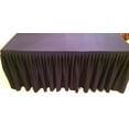 thumbnail image 2 of 6' Fitted Polyester Double Pleated Table Skirting Cover w/Top Topper 21 COLORS", (Color: Eggplant), 2 of 2