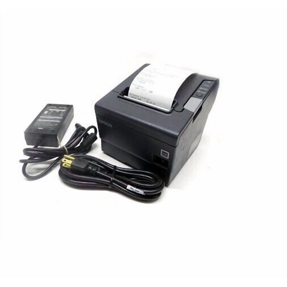 Restored Epson TM-T88IV Charcoal Thermal Receipt Printer – Serial/RS232 Interface with Power Supply, High-Speed POS Printing (Refurbished)