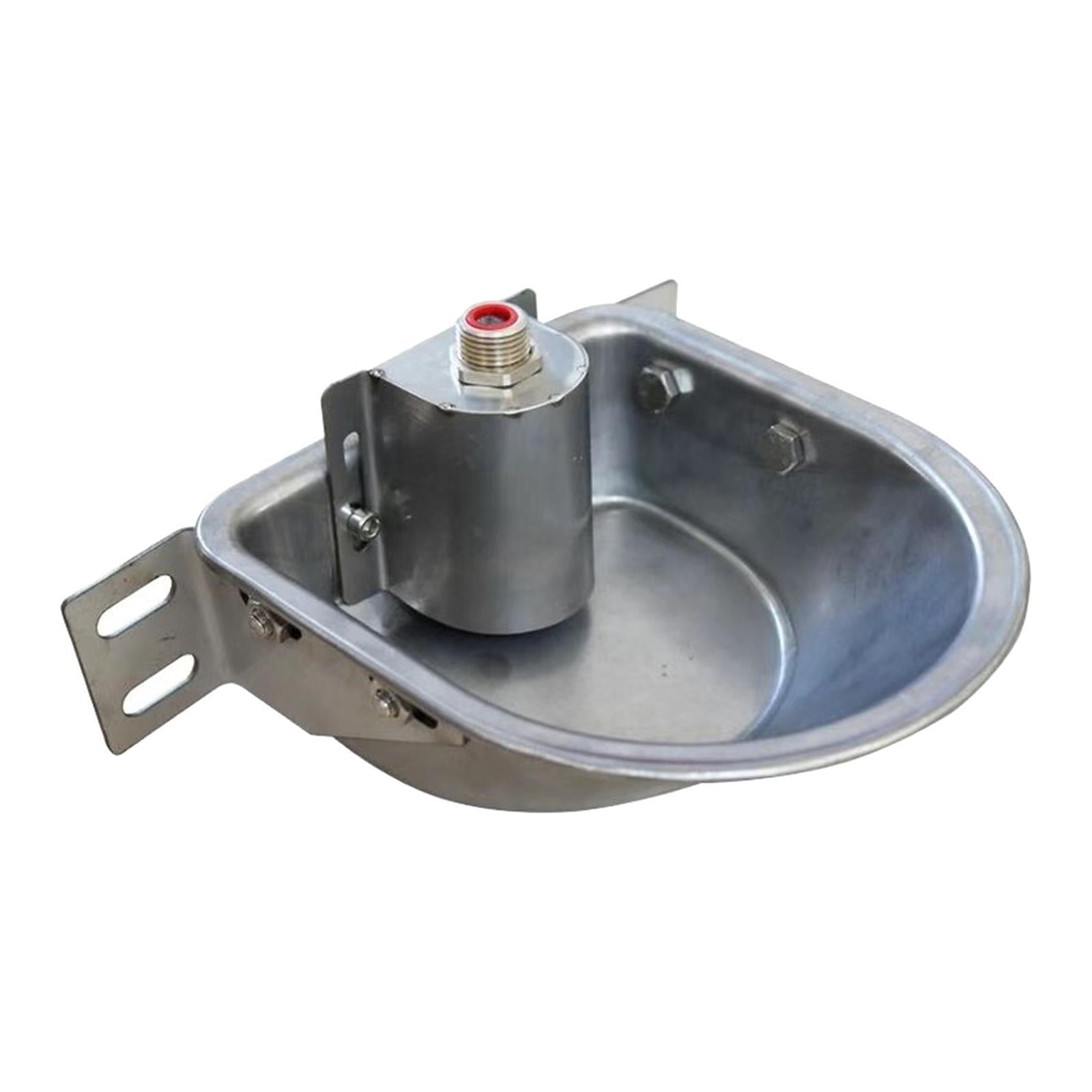 Fzaqwen Automatic Animal Waterer Bowl Stainless Steel Farm Drinker Fountain Water Trough without Drain Hole