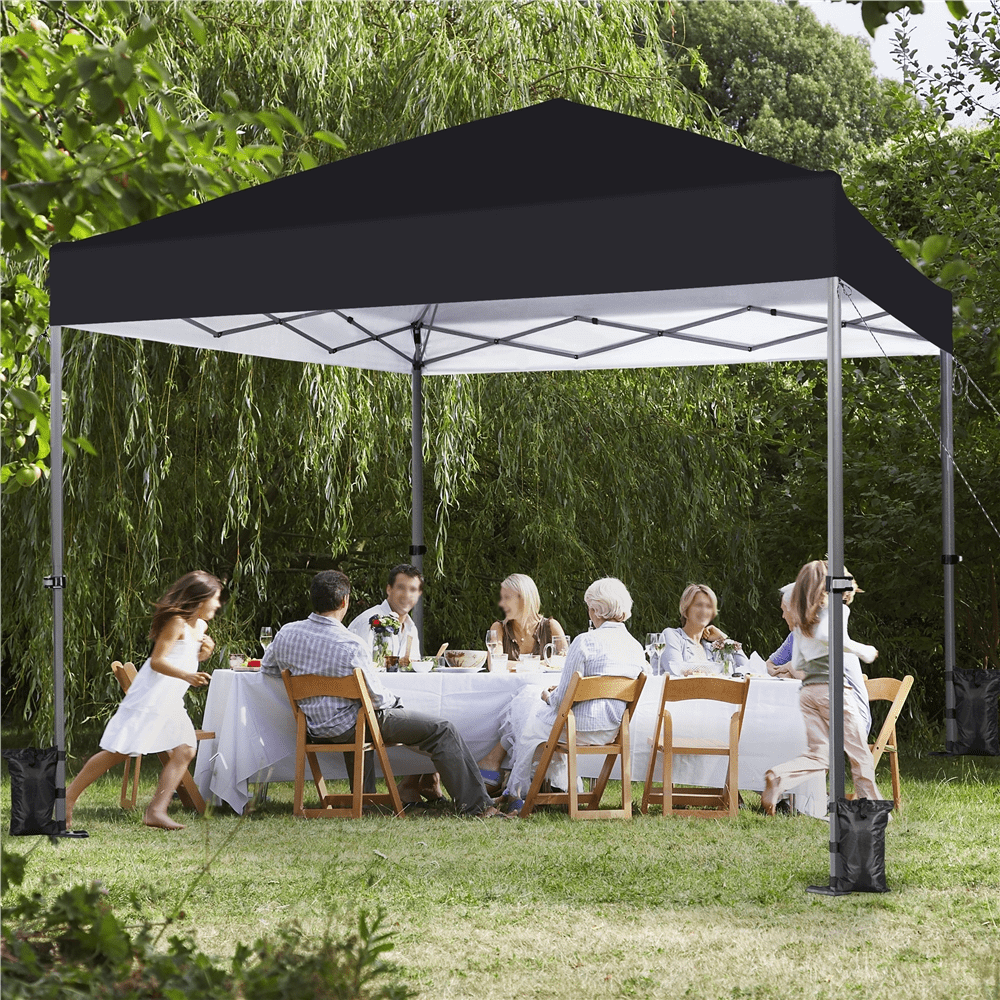 Renwick 8x8 Ft Instant Pop Up Canopy with One Push To Lock Setup Mechanism, Black