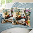 thumbnail image 3 of Kung Fu Panda 4 Fundas de almohada de terciopelo con tema, regalos de funda de almohada, decoración para el hogar, cojín de lanzar, regalo de cumpleaños para fans y parejas. 40cm x 40cm., 3 of 6