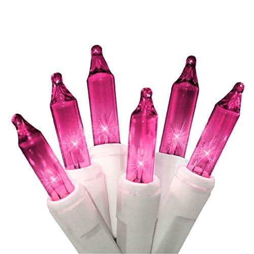 Luces navideñas 612 Vermont 50, color rosa, 2,7 m de longitud iluminada