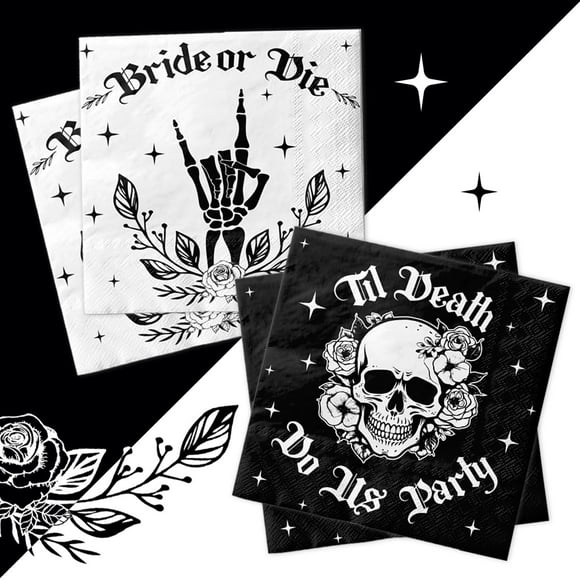 Servilletas CMUSKO Till Death Do Us Party, 40 unidades, estilo gótico de Halloween