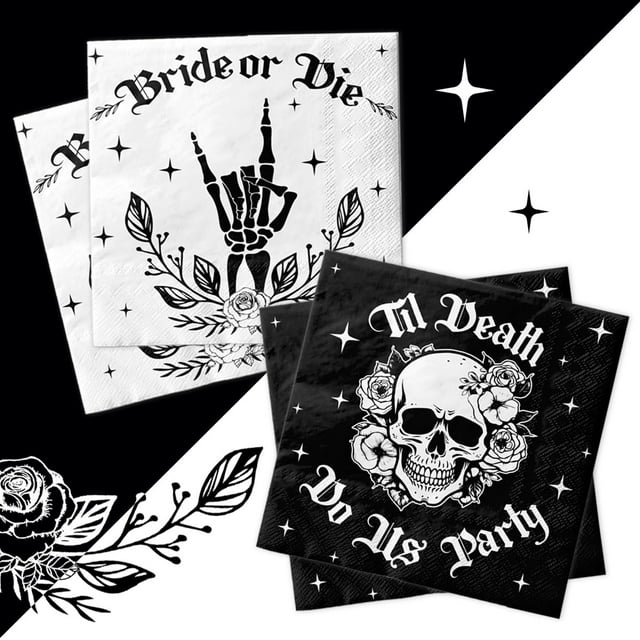 Servilletas CMUSKO Till Death Do Us Party, 40 unidades, estilo gótico de Halloween