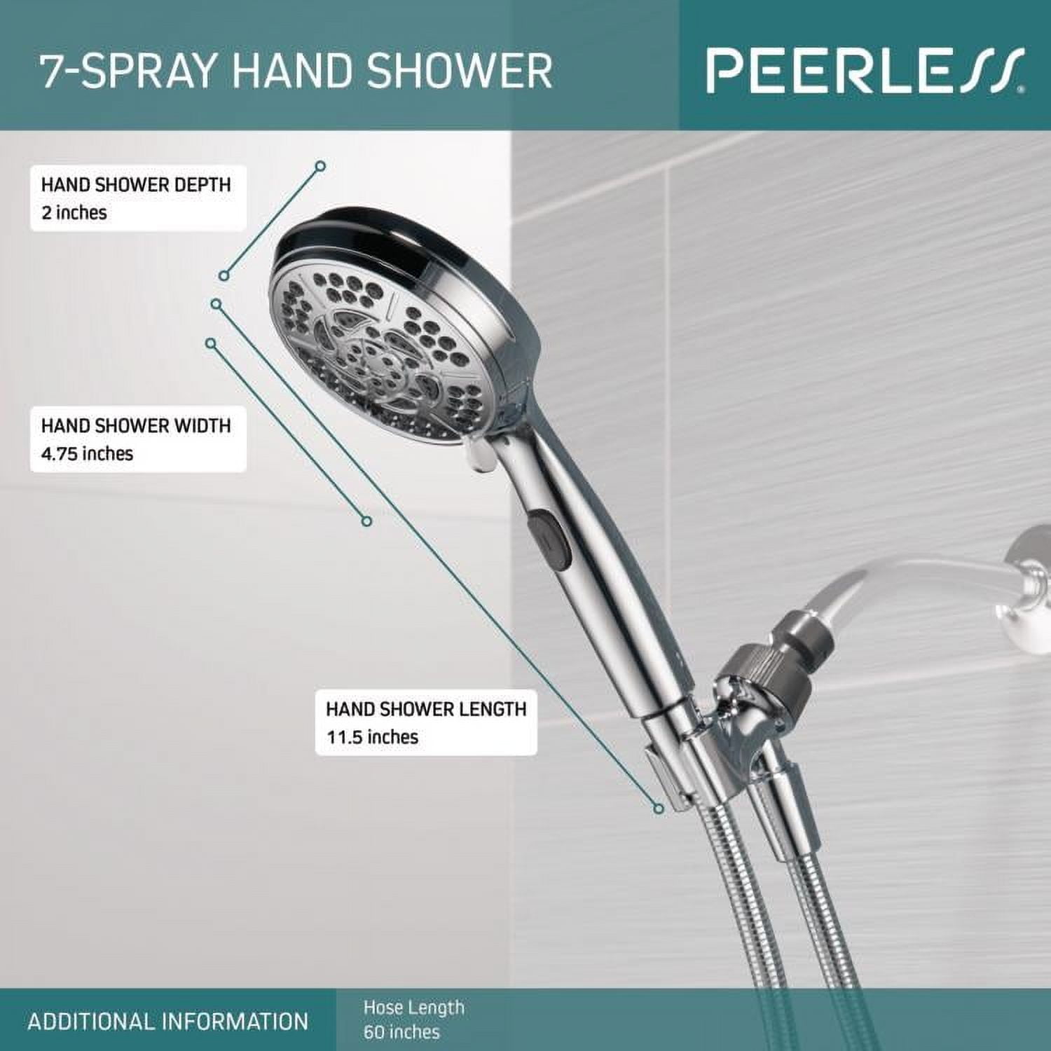 (2 pack) Peerless 7-Spray Hand Shower with Touch-Clean in Chrome