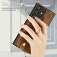 thumbnail image 4 of ELEHOLD for Samsung Galaxy S23 Plus Zipper Wallet Case with Back Card Holders Metal Ring Holder Kickstand Function Leather Shockproof Card Wallet Case for Women Men,brown, 4 of 8