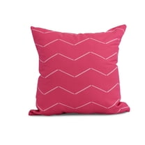 Simply Daisy, 16 x 16inch, Harlequin Stripe Geometric Print Pillow, Pink/Fushcia