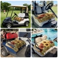 thumbnail image 6 of Golf Cart Seat Covers for 2 Seater,Spring Sunflower Microfiber Cart Seat Towel Blanket,Summer Oil Painting Floral Leaf Plant Absorbent Breathable NonSlip Bench Seats Protector for Golf Course 51"x31", 6 of 9