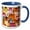 Blue/White, variant on 3drose, Funny Cute Cool Artistic Colorful Tigers Pattern Animal Abstract, 15oz Mug