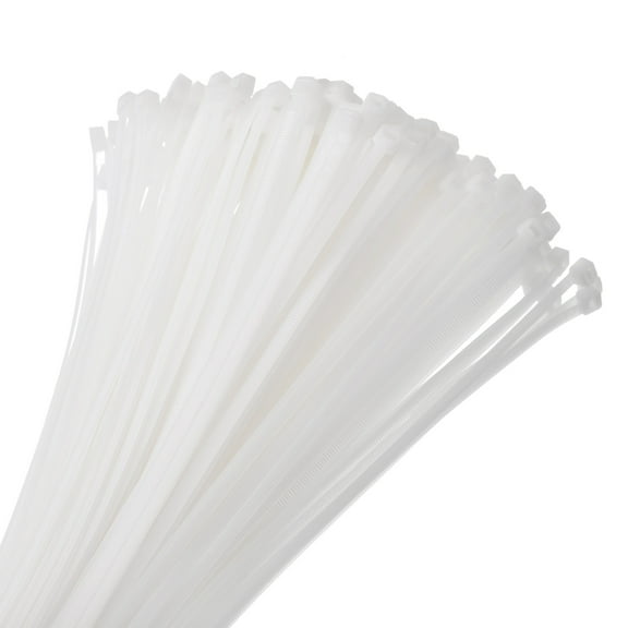 250pcs 14" 40 Lbs Cable Zip Ties Self-Locking Long Nylon Cable Tie Wraps 3/16" for Cord Management, White