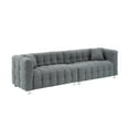 thumbnail image 5 of 102" Boucle Sofa Couch, Upholstered Tufted Cloud Couch with Pillows, Comfy Modern Deep Seat Sofa Couches Loveseat Sofa for Bedroom Living Room Office, Grey, 5 of 6