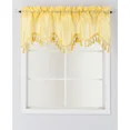 thumbnail image 3 of 1Pc Wave Yellow color waterfall valance with tassels faux silk rod pocket semi sheer ascot dressing window 55" wide X 18" long for kitchen décor, 3 of 5