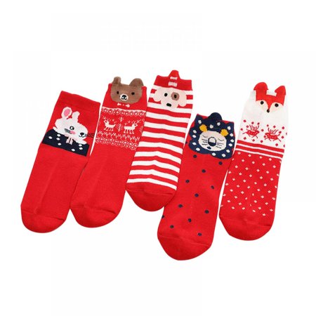 

Xmarks 5 Pairs Toddler Boys Girls Warm Christmas Socks Winter Children Kids Girls Boys Christmas Holiday Ankle Socks