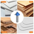 thumbnail image 5 of 2pcs Router Bit 1/2" Shank 1-1/4" Dia 90 Degree V Type End Mill Carbide Edge Trimmer, Blue, 5 of 5