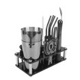 thumbnail image 4 of Juego de coctelera fácil de limpiar, coctelera acrílica de acero inoxidable negro, herramientas de barman para mezclar bebidas, 4 of 10