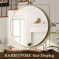 thumbnail image 4 of HARRITPURE 36" Rounded Bathroom Wall Mirror Vanity Mirror,Gold, 4 of 8