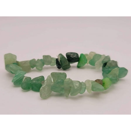Green Aventurine Chip Bracelet Handmade Genuine Crystal Stretch Bracelet