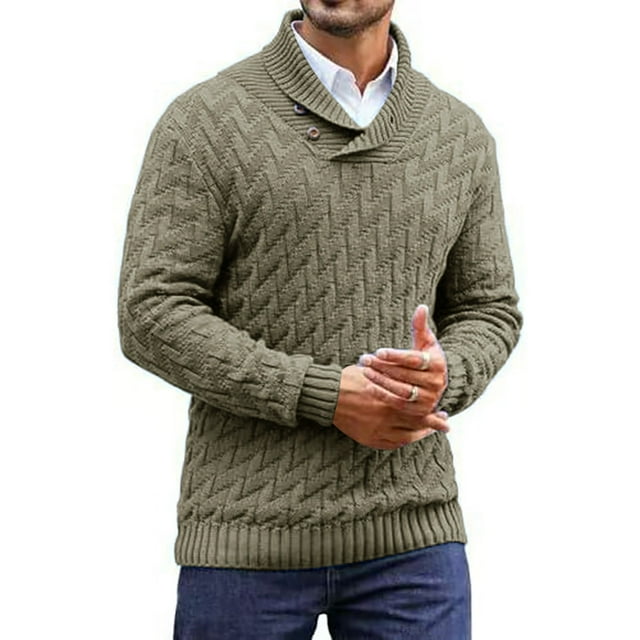 Manteau Chandail Ajusté à la Mode pour Homme - Chandail Tricoté à Col Rond, Chaud et Confortable pour Tenue Décontractée et Activités de Plein Air