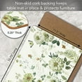 thumbnail image 2 of Cala Home Green Fields Premium Decorative Hardboard Cork Back Tabletop Placemats 4 Pack Manufactured in The USA Heat Tolerant and Easily Wipes Clean, 2 of 7