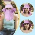 thumbnail image 3 of 1Pc Sun Hats, Fishing Hat, 0+ Breathable Wide Brim Summer UV Protection Hat for Women with Visor and Neck Flap, Purple, 3 of 7