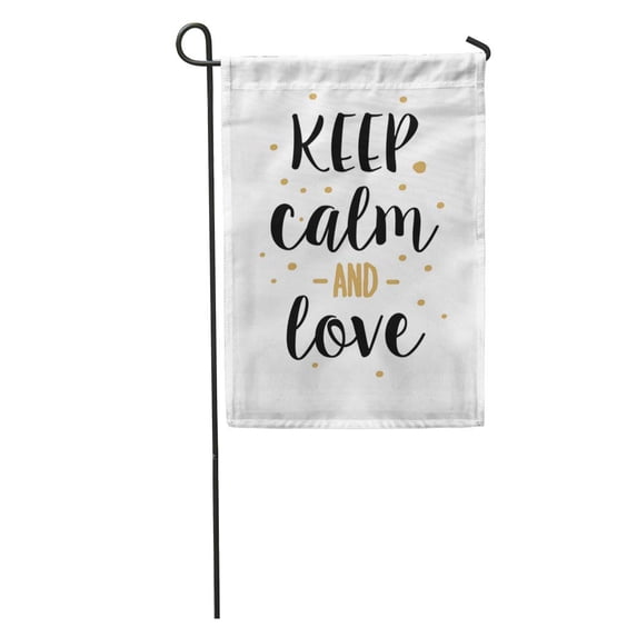 SIDONKU Chocolate Keep Calm and Love Lettering Inspirational Cook Creative Garden Flag Decorative Flag House Banner 28x40 inch