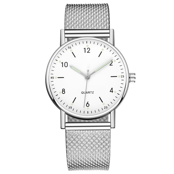 Resicozy Womens Watches 2026 Casual Round Dial Quartz Watch with Mesh Strap Silver with White Face