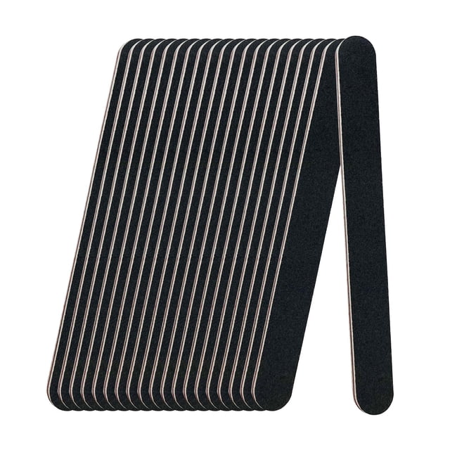 Limas de uñas LNAUJS negras profesionales de grano 100/180 (paquete de 20)