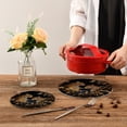 thumbnail image 7 of Leopard Cheetah Leaves Wood Trivet Mats Pot Holders Cotton Woven Non-Slip Heat Resistant for Hot Pots Pans Pats for Cooking Baking Set of 2, 7 of 7